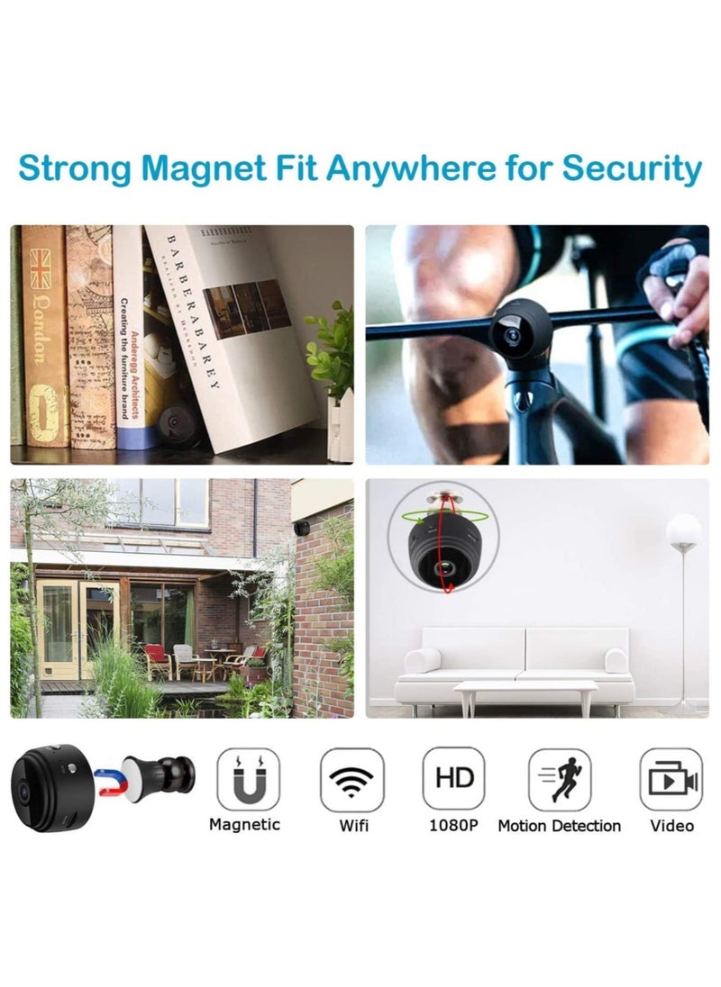 Mini Hidden Cameras , Wireless Spy Cameras with Video Live Feed, HD 1080P Home Security Cameras, Baby Nanny Cam, Tiny Smart Cameras with Night Vision and Motion Detection