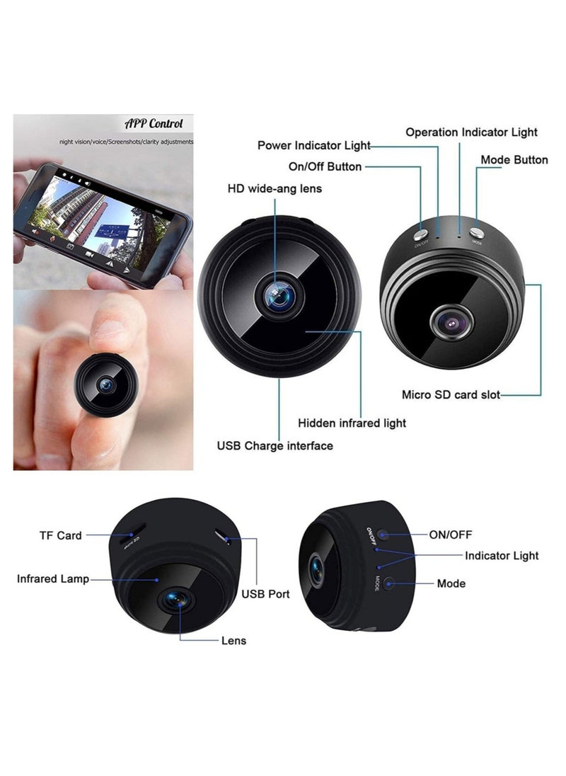 Mini Hidden Cameras , Wireless Spy Cameras with Video Live Feed, HD 1080P Home Security Cameras, Baby Nanny Cam, Tiny Smart Cameras with Night Vision and Motion Detection