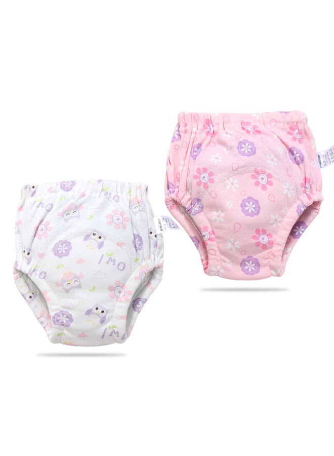 ينكسيولي 2 قطعة سراويل تدريب قطنية قابلة للغسل للأطفال - سراويل تعليمية - حفاضات من الشاش 6 طبقات - مستلزمات الأطفال