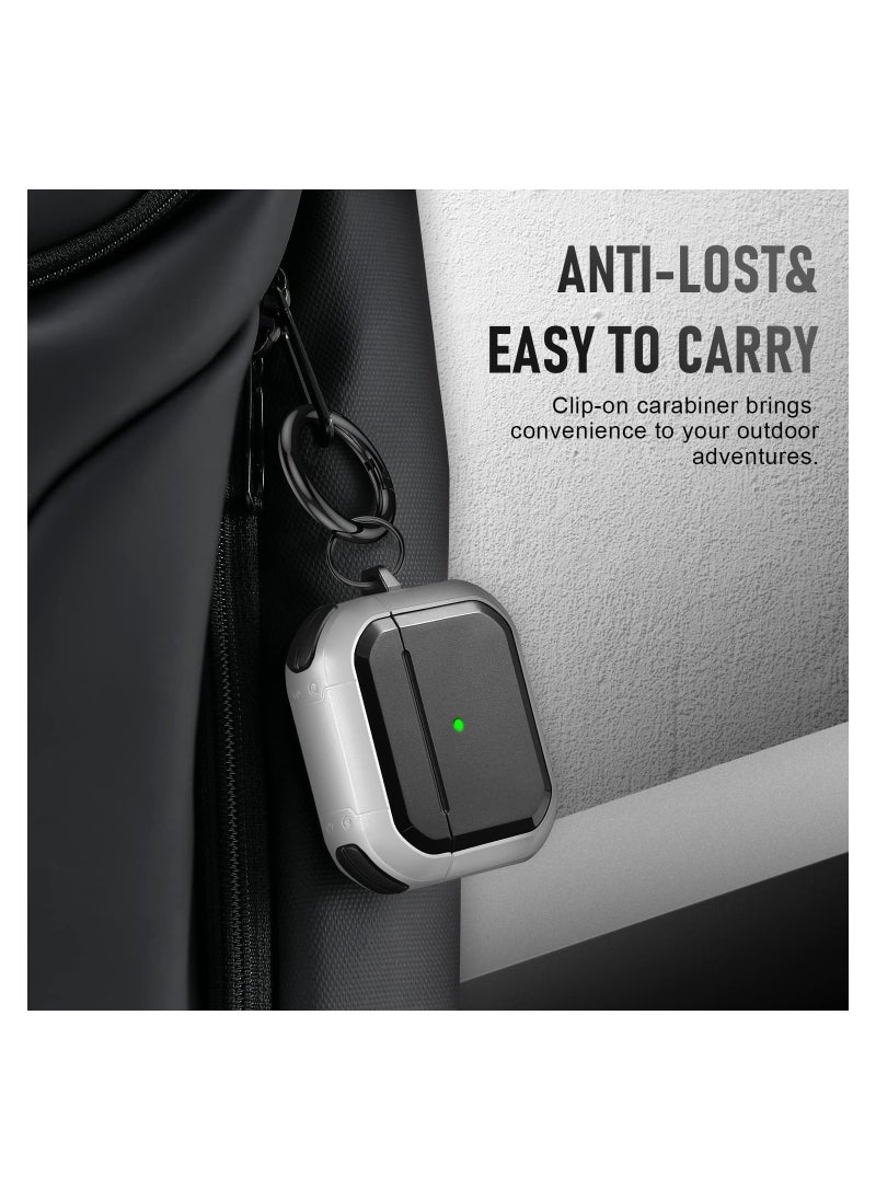ELTRAZONE - AirPods 3 Case Cover with Keychain Upgraded Armor Shockproof Hard-Shell Protective TPU Compatible for Apple Airpods 3rd Generation Case for Women Men Girls Boys (Front LED Visible) - Image 1