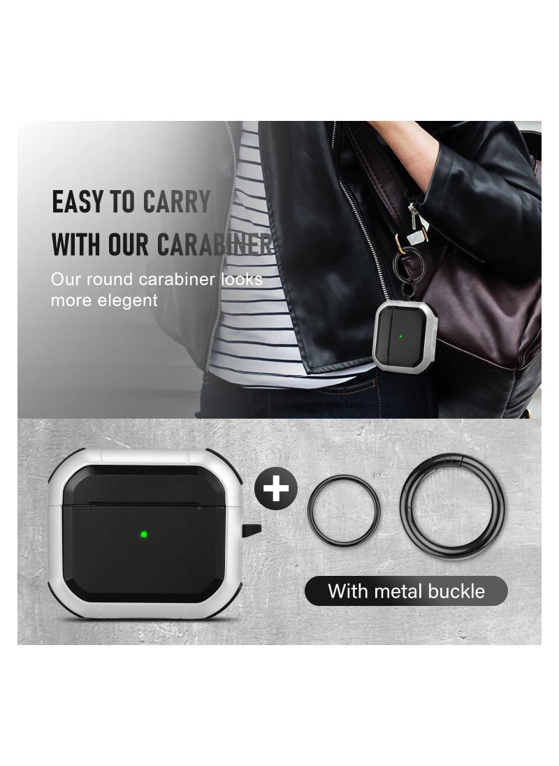 ELTRAZONE - AirPods 3 Case Cover with Keychain Upgraded Armor Shockproof Hard-Shell Protective TPU Compatible for Apple Airpods 3rd Generation Case for Women Men Girls Boys (Front LED Visible) - Image 1