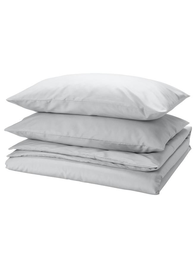 erorex Duvet Cover And 2 Pillowcases Grey 240X220/50X80 Cm - Image 1