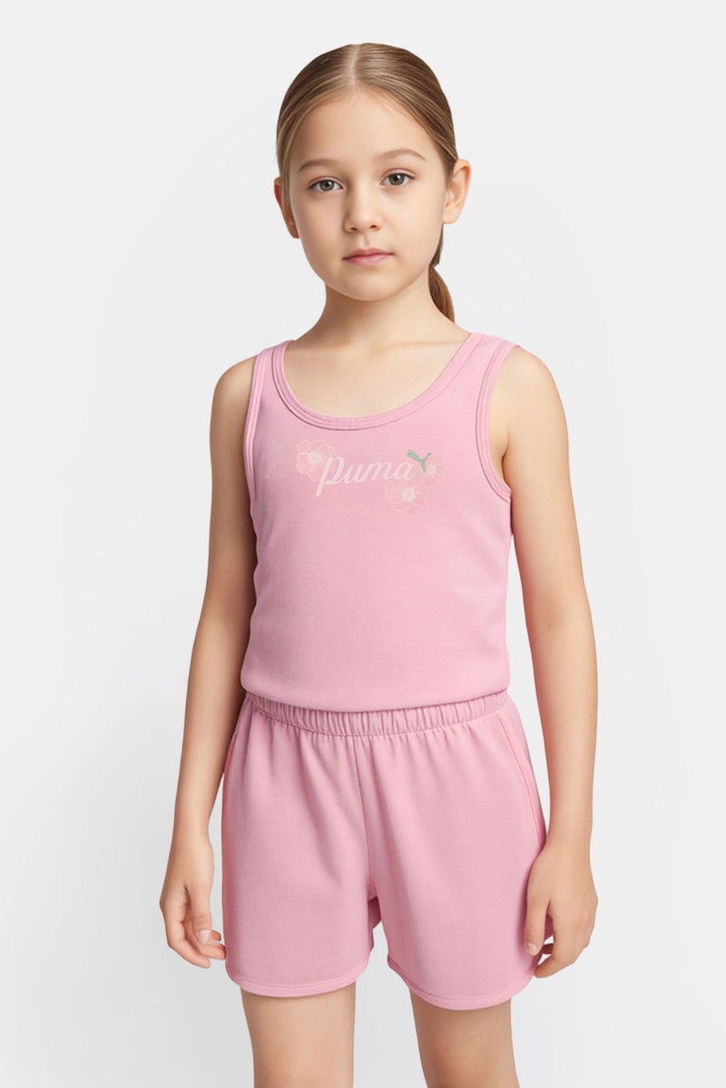 PUMA Kids Girl Sportswear Fit Sleeveless Outdoor Rompers, Pink - Image 1