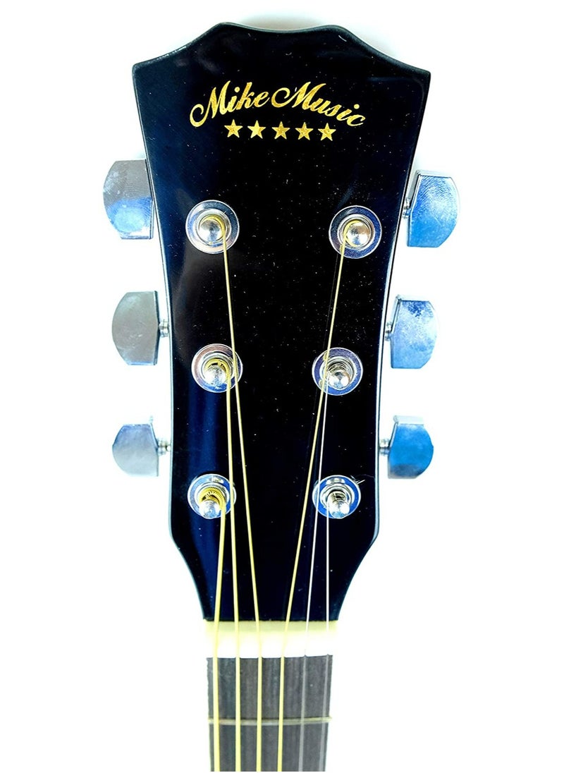 Mike Music Acoustic Guitar 40 inches Starter Guitar Set Black Guitar Wood Cutaway Beginer Guitar Kit with Guitar Sponge Bag, 2 Picks  - Image 5