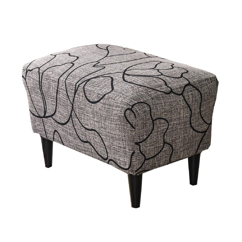 KRFOONN Ottoman Slipcovers Stretch Rectangle Footrest Stool Covers Printed Ottoman Cover for Foot Stool Furniture Protector with Non Slip Elastic Bottom(24, Large) - Image 1