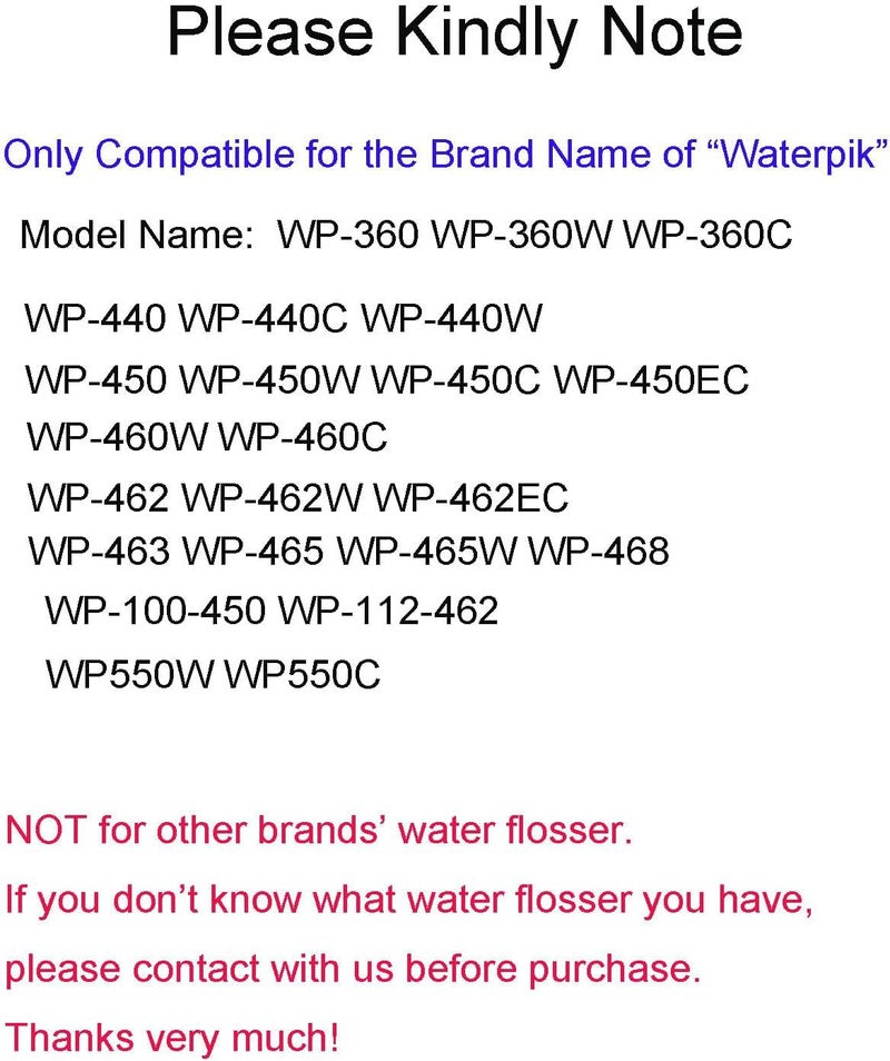 PDEEY شاحن بجهد 3 فولت بديل لجهاز تنظيف الأسنان بالماء ووتربك WP360 WP462 WP450، محول حائط بسلك بطول 5 أقدام - Image 4