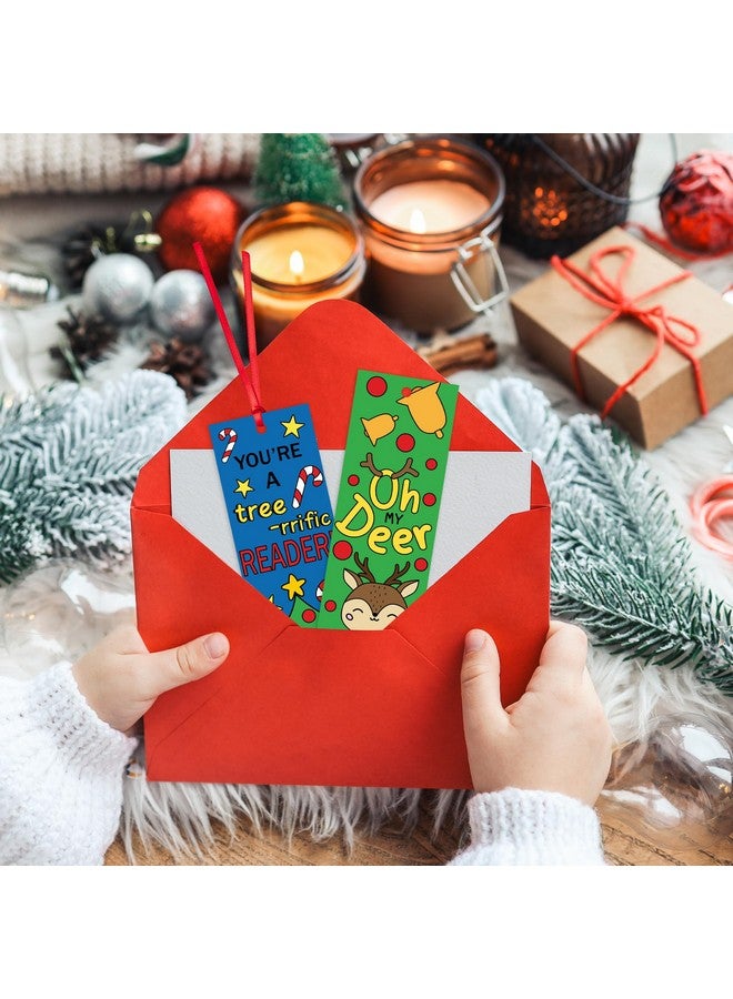 ANGOLIO 75Pcs Christmas Color Your Own Bookmarks Kids Diy Coloring Christmas Party Bookmarks Game Prize Art Craft Supplies Birthday Goodie Bag Fillers Classroom Reading Club Rewards - Image 5