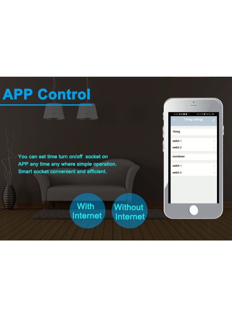 مقبس حائط ذكي مزدوج من Zigbee مزود بلوحة تحكم تعمل باللمس مع منفذ USB مزدوج وخاصية التوقيت Tuya Alexa Google Home ومخرج طاقة أسود  - Image 4