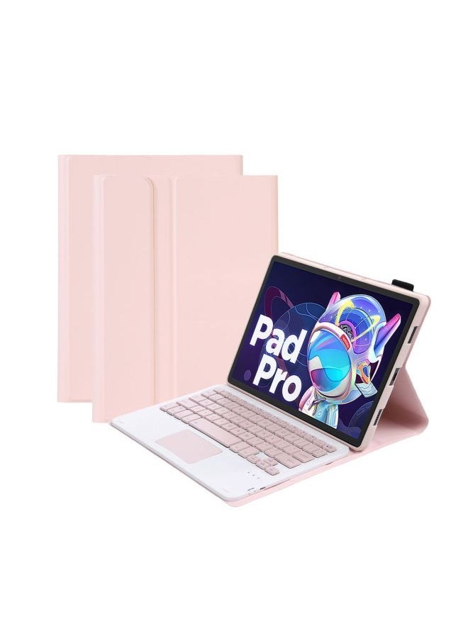 For Lenovo Tablet Small Leather Pad Pro11.5 Inch Bluetooth Keyboard M10plus Shell Touch Back Brilliance-Color:Sakura Powder + Touch Bluetooth Keyboard-Product Type:Lenovo Small Pad 2024 11 Inches (TB331FC) - Image 1