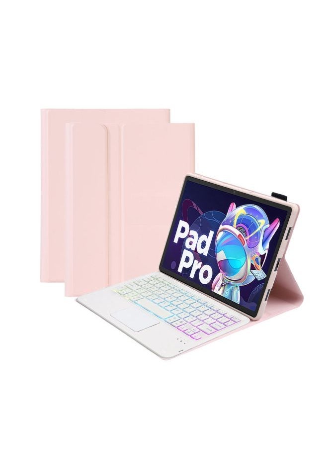For Lenovo Tablet Small Leather Pad Pro11.5 Inch Bluetooth Keyboard M10plus Shell Touch Back Brilliance-Color:Sakura Powder + Touch Bluetooth Keyboard-Product Type:Lenovo Small Pad 2024 11 Inches (TB331FC) - Image 3