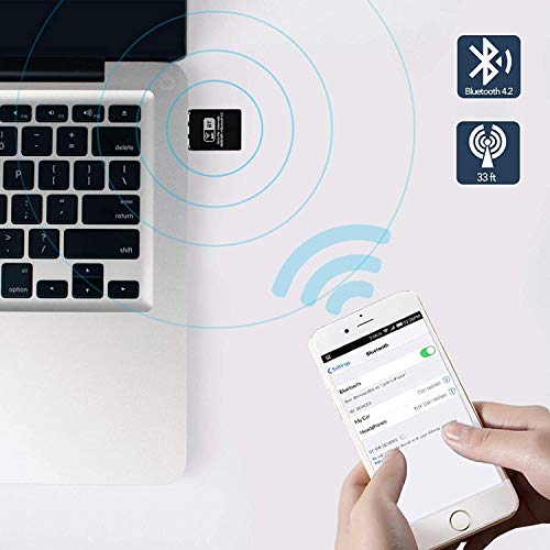 AUSHA® USB WiFi Bluetooth Adapter - Wi-Fi Receiver & Wireless Bluetooth 2-in-1 Dongle, Support Windows XP/ 7/8/10, Mac OS for PC Desktop Laptop - Image 2