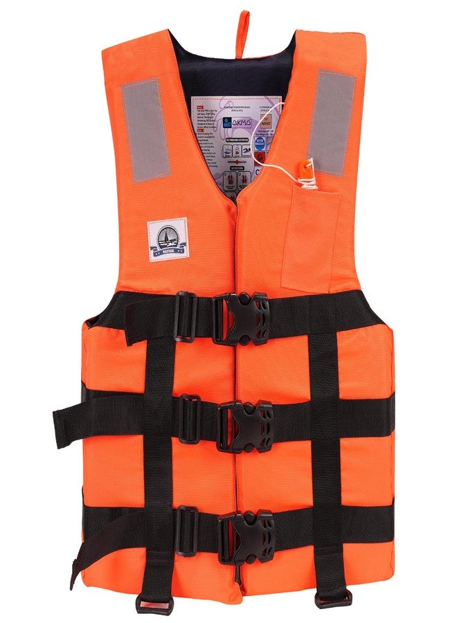 AKMA Adult's Life Jacket, Life Saving Jacket for Swimming Guard, Drifting Boating, PFD Type III, Weight Capacity Upto 120kg, Universal Size, Orange (Nautical) - Image 2
