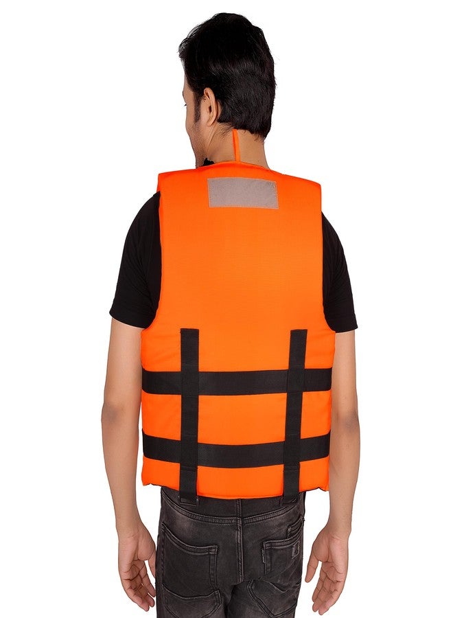 AKMA Adult's Life Jacket, Life Saving Jacket for Swimming Guard, Drifting Boating, PFD Type III, Weight Capacity Upto 120kg, Universal Size, Orange (Nautical) - Image 4