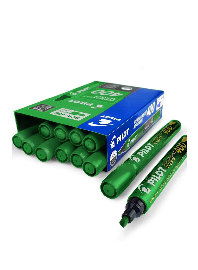 PILOT 12-Piece Permanent Marker Chisel Tip Green Ink  - Image 1