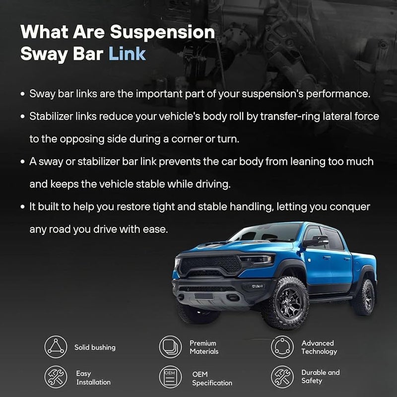 K700432 Front Stabilizer Sway Bar End Links for Chevy Silverado GMC Sierra 1500 07 16 - Image 5