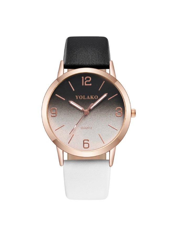 Black White Digital Gradient Women's Watch Strap Quartz Watch