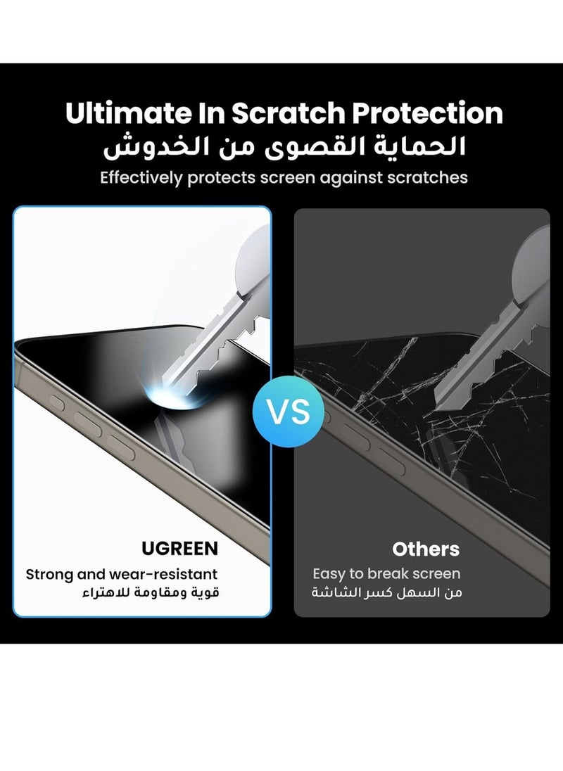 vesus iPhone 15 Pro Max Privacy Screen Protector [Easy Installation with Alignment Frame] [Anti-Drop and Anti-scratch] [Case Friendly] 28Â°Anti-Spy Anti-Fingerprint, iPhone 15 Pro Max Protector - Image 5