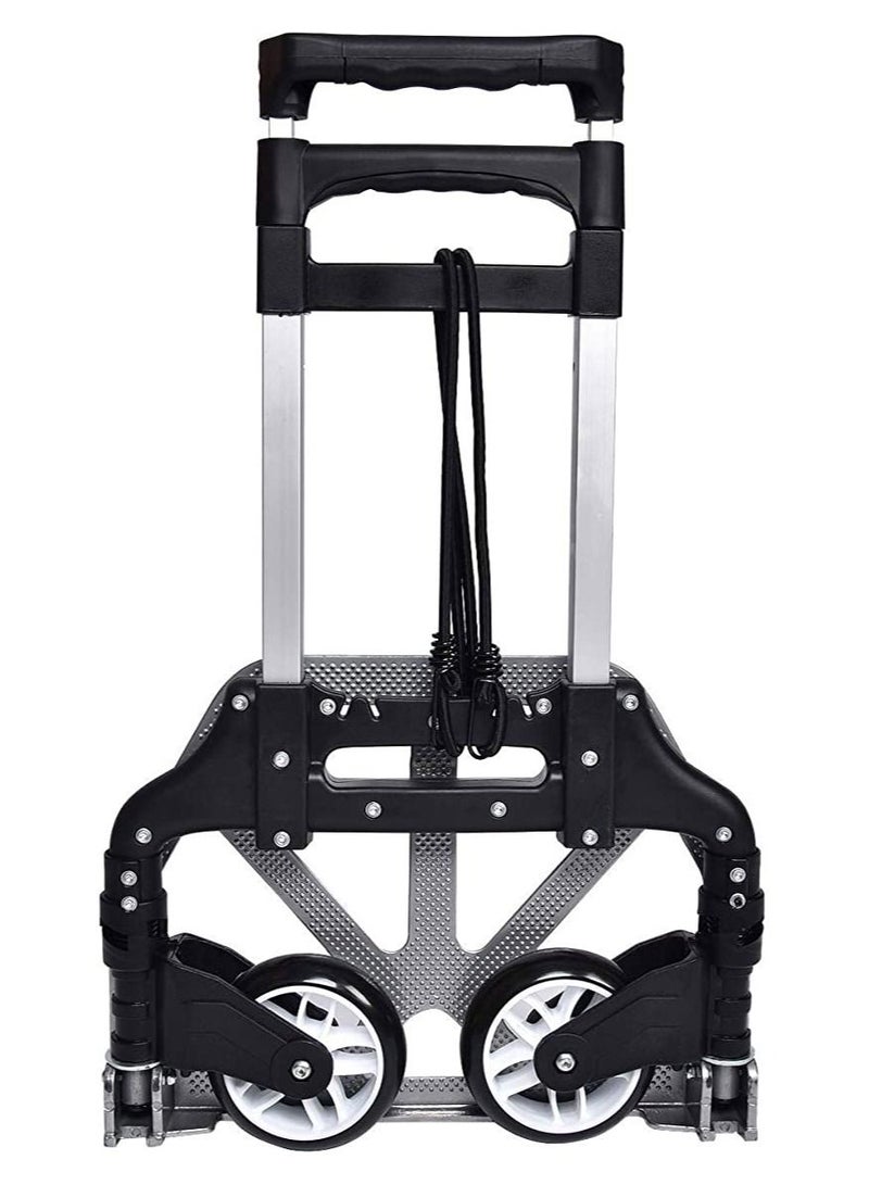 TAMTEK Folding Hand Truck 180 LBS Capacity Heavy-Duty Luggage Trolley Cart With Telescoping Handle And Rubber Wheels, Black - Image 1