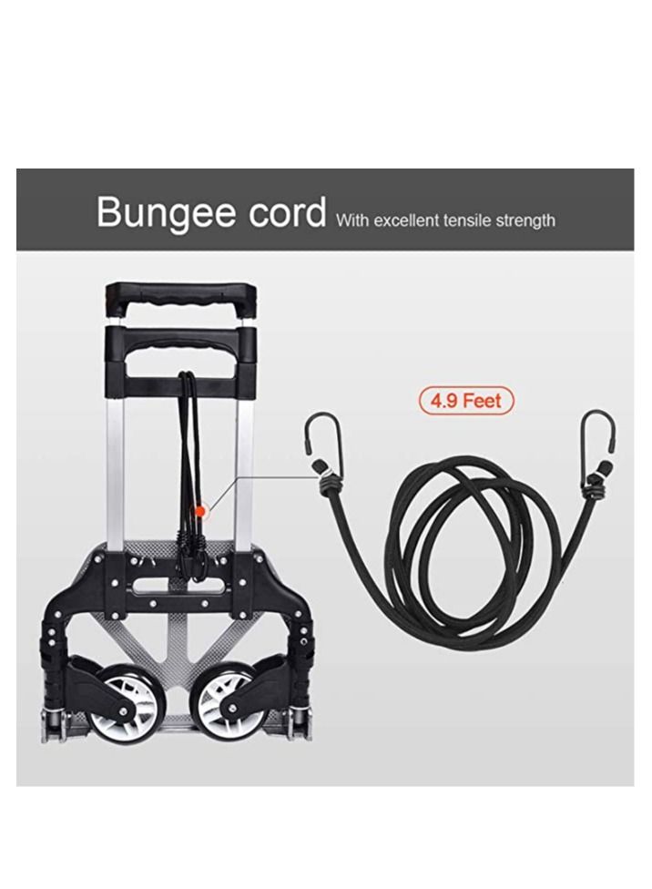 TAMTEK Folding Hand Truck 180 LBS Capacity Heavy-Duty Luggage Trolley Cart With Telescoping Handle And Rubber Wheels, Black - Image 4