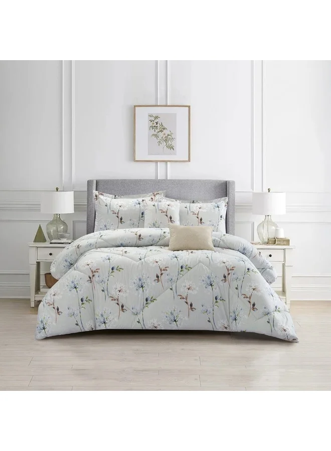 DANUBE HOME Uphoria Madison 6 - Pieces Super King Comforter Set Luxurious, Soft Bedding with Comforter, Fitted sheet, Pillows cases, Cushion Cozy Home Decor for Bedroom Makeover - 260X260Cm