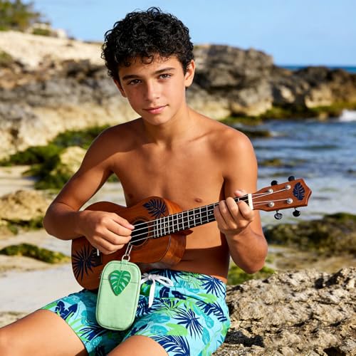 Cozople Boys Swim Trunks Boxer Brief Liner Swim Shorts Botanical Green Bathing Suits Hawaiian Swimsuit Compression Stretchy Boardshorts Size 14-16 - Image 2