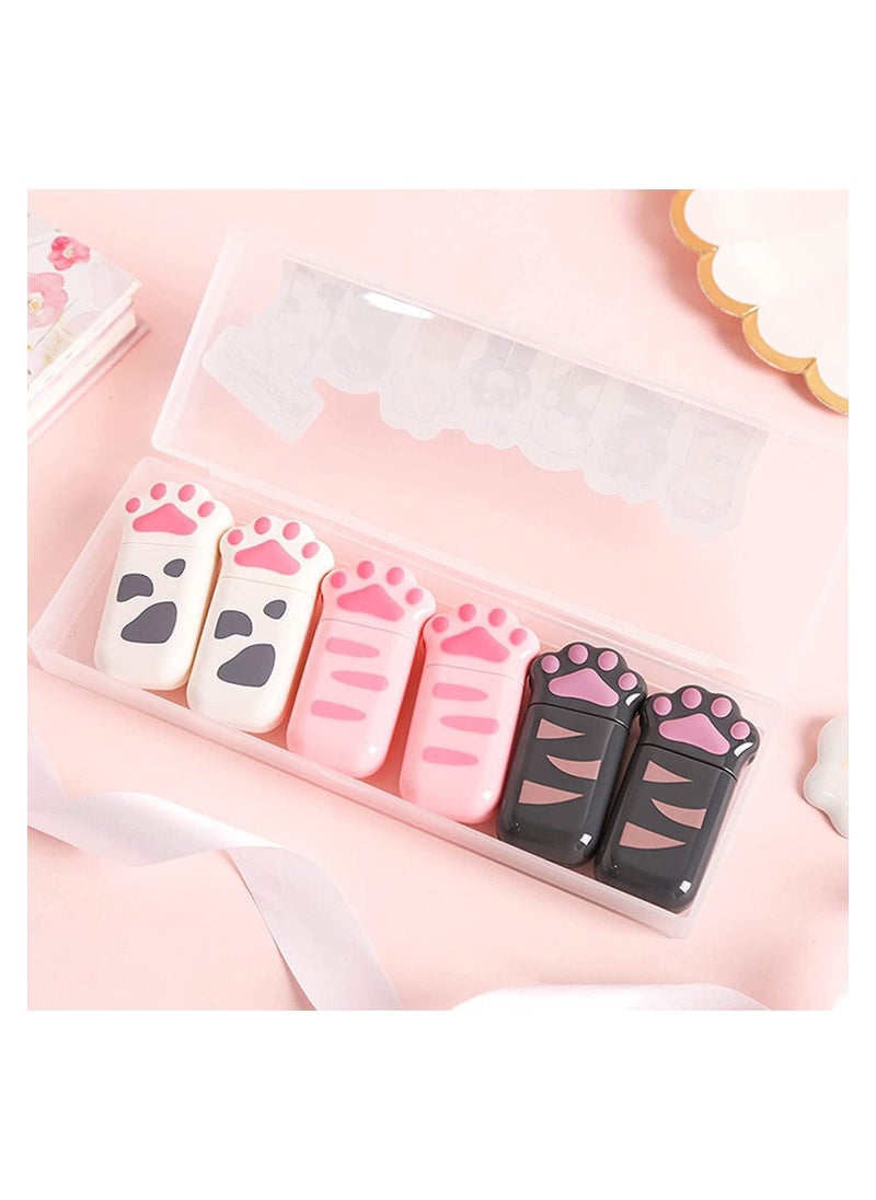 Y&D - Correction Tape  6 Pack Milk Cat Claw Cartoon Cute Girl Net Red Mini for Kids Students Writing Office School Supplies - Image 1