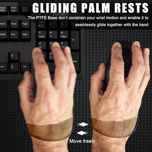 JIKIOU Right-Handed Truly Ergonomic Wrist Rest for Mouse 2 Pack, Carpal Tunnel Support, Pain Relief, Anti-Fatigue, Easy Glide, Office Computer Laptop Gaming Black - Image 2