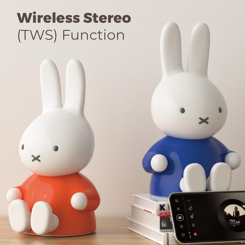 MiPow Miffy Portable Bluetooth Speakers, Cute Portable Wireless Speakers with Loud Stereo Sound, Built-in Mic, TF-Card Slot, Dual Pairing,40H Playtime for Room, Desk Decor, for her (ORANGE) - Image 5