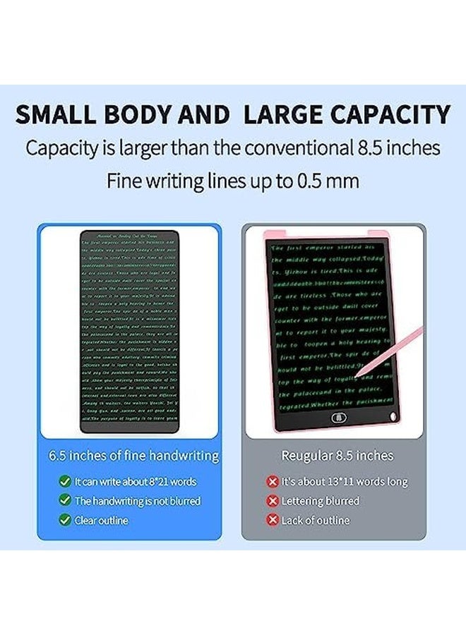 سكاي تاتش لوح كتابة بشاشة LCD مقاس 6.5 بوصة – جهاز رسم إلكتروني محمول مزود بقلم، يحتوي على زر لمسح المحتوى بضغطة واحدة، ووظيفة القفل – مناسب للأطفال والطلاب والاستخدام المكتبي. - Image 4