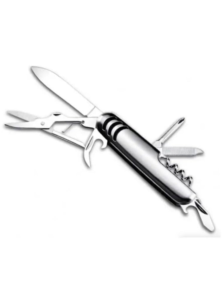 Generic 9 in 1 Pocket Tool Set Made of Stainless Steel Multi-function Useful for Travel, Fishing Trips, BBQs, Mountaineering, Fishing on Boats and Inside Car Trunk Silver - Image 5