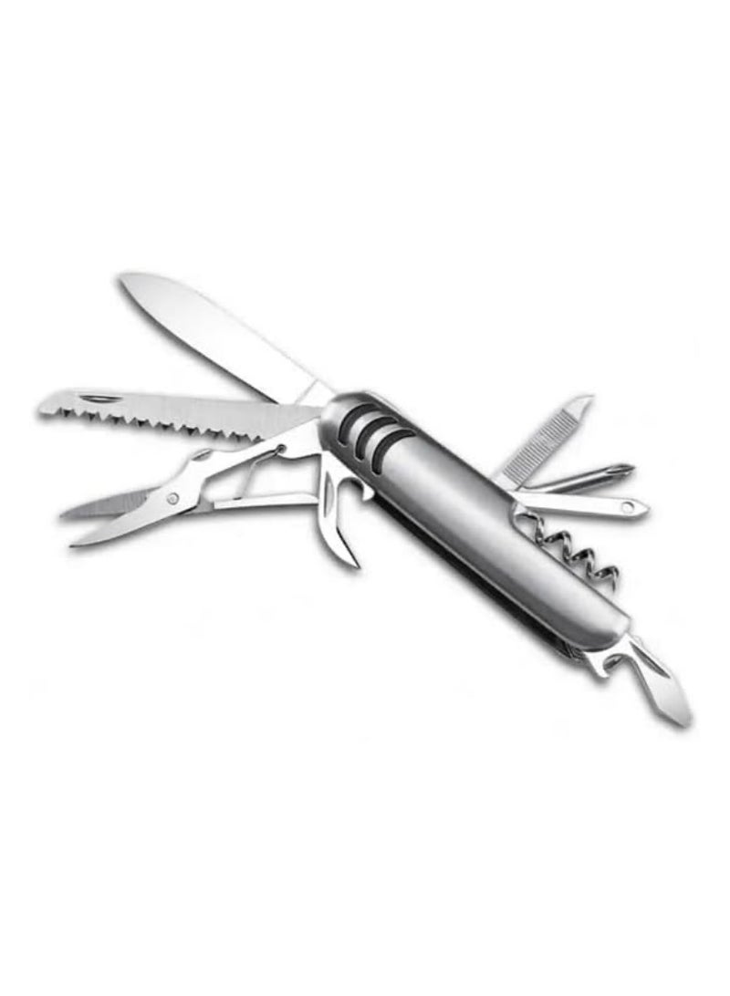 Generic 9 in 1 Pocket Tool Set Made of Stainless Steel Multi-function Useful for Travel, Fishing Trips, BBQs, Mountaineering, Fishing on Boats and Inside Car Trunk Silver - Image 4
