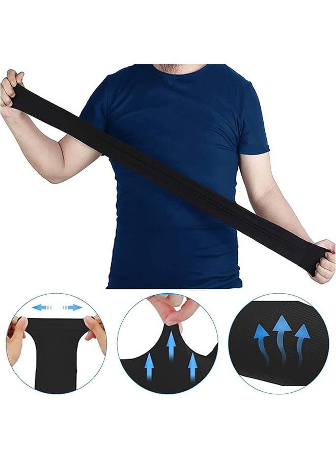 5 أزواج ذراع الأكمام مع حماية الأشعة فوق البنفسجية من الشمس, التبريد الرياضي ذراع التنفس الأكمام الضغط للرجال والنساء, الأكمام الطويلة الجليد ذراع يغطي ركوب الدراجات البيسبول كرة السلة القيادة, حجم واحد, أسود - Image 2