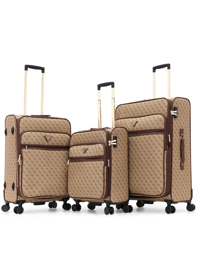 Guess Softside Double Spinner Luggage Set - 3 Piece Expandable Suitcases - Image 1