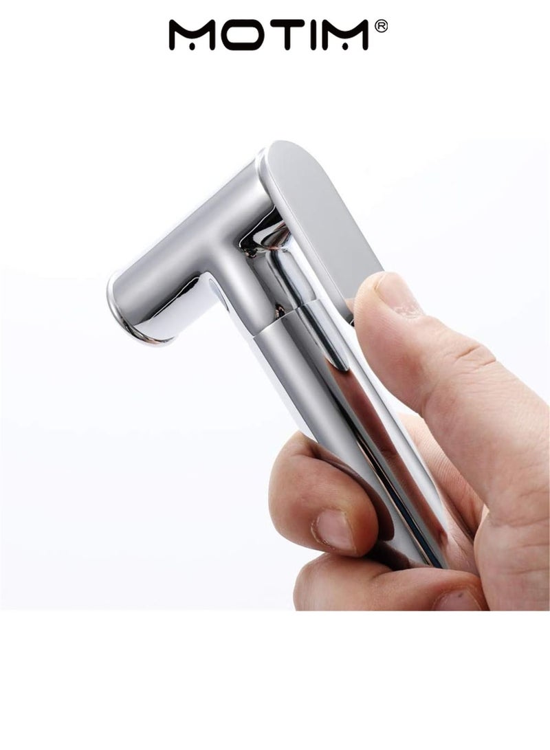 Motim Handheld Bidet Sprayer Shattaf Set Muslim Shower with 1.5m Bidet Hose and Holder No Drilling Copper toilet Spray Gun Set for Sprayer Toilet - Image 5