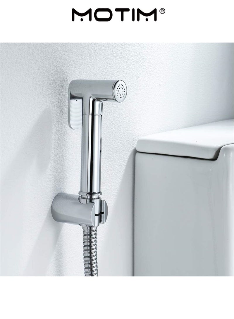 Motim Handheld Bidet Sprayer Shattaf Set Muslim Shower with 1.5m Bidet Hose and Holder No Drilling Copper toilet Spray Gun Set for Sprayer Toilet - Image 4
