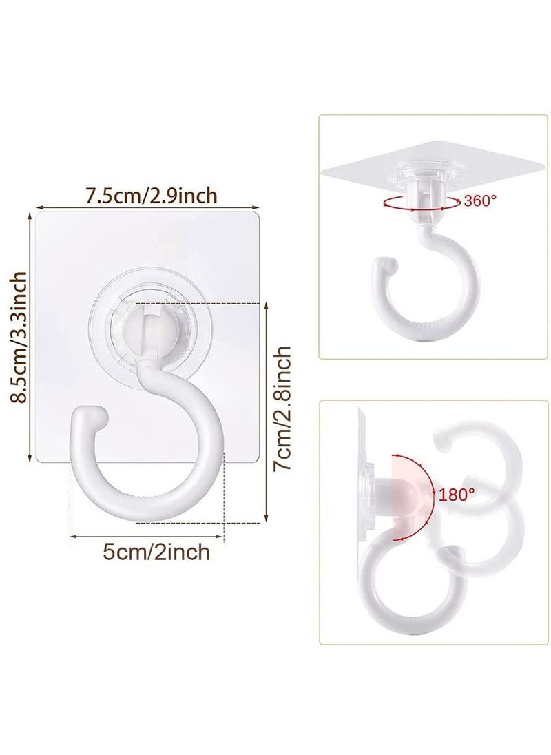 Clear Self Adhesive Hooks - 360° Rotatable Hook for Bathroom, Kitchen, Shower, Tile, Glass Window (8 Pcs)  - Image 2