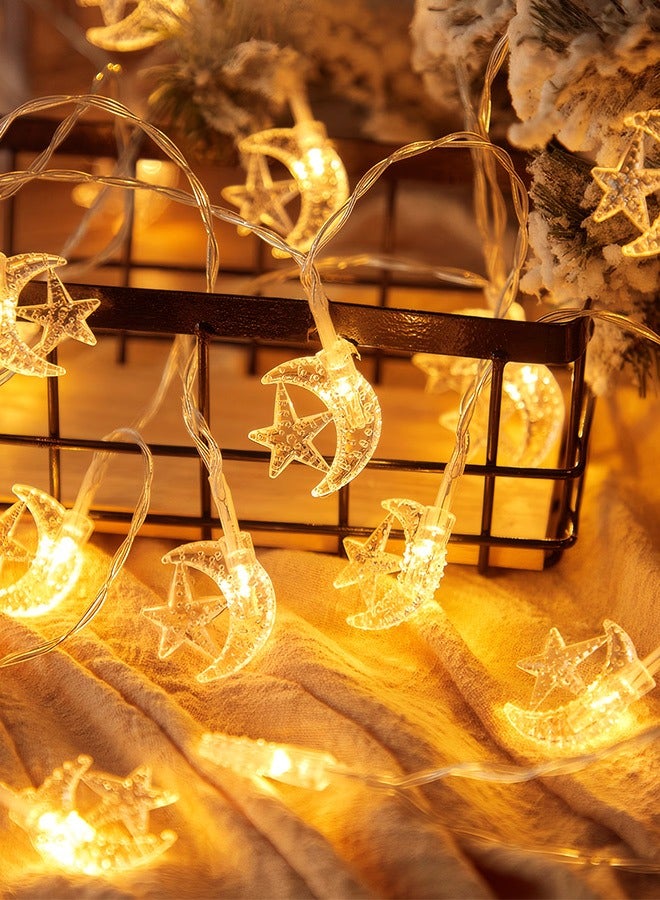 Tersely Diwali Ramadan Decoration Star & Moon String Lights – 3M/9.8FT, 30 LED, Battery Operated, for Eid Mubarak and Muslim Ramadan, Home and Fireplace Décor - Image 4