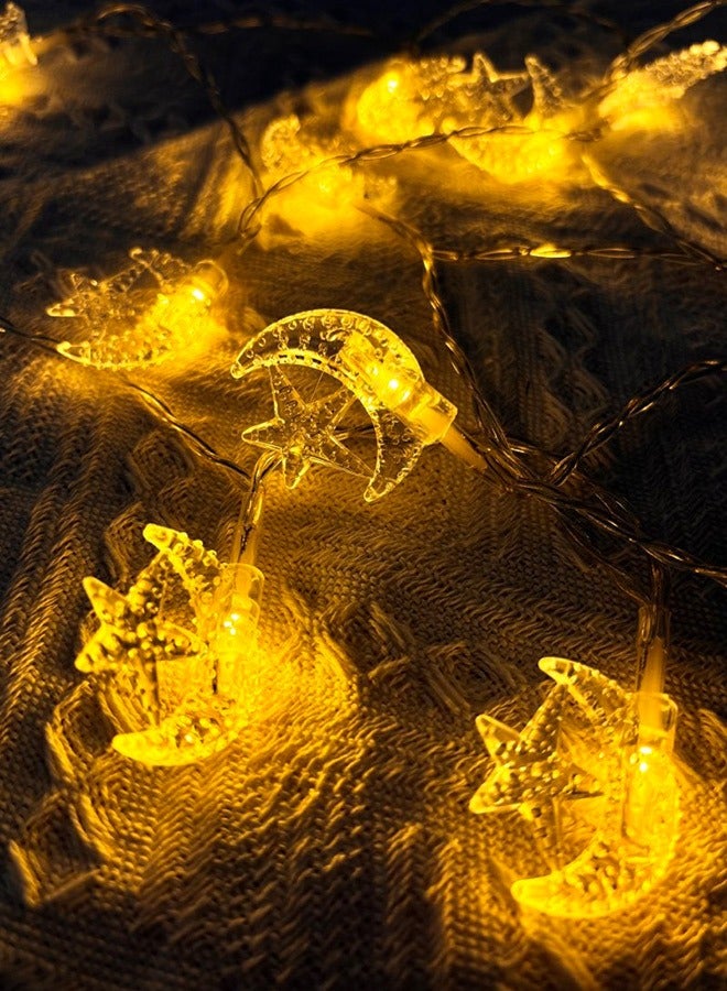 Tersely Diwali Ramadan Decoration Star & Moon String Lights – 3M/9.8FT, 30 LED, Battery Operated, for Eid Mubarak and Muslim Ramadan, Home and Fireplace Décor - Image 5