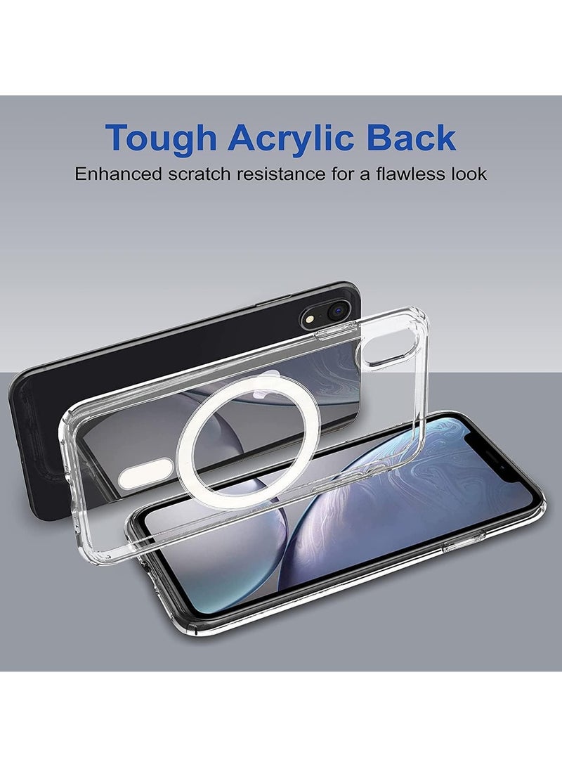 دينكس جراب مغناطيسي شفاف لهاتف iPhone Xr مع شحن لاسلكي آمن، غطاء ممتص للصدمات من السيليكون الناعم TPU، جراب واقٍ رفيع ورفيع من الخلف مقاوم للصدمات ومضاد للصفراء. - Image 4