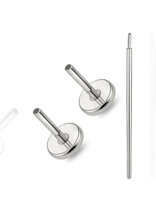 limerencia Titanium Threadless Bar Post for Tragus Body Piercing,16G/18G/20G Press Fit Flat Back Stud Earrings Push in Post Replacement Medusa Helix Couch Piercing Jewelry for Women Men(A Pair) - Image 1