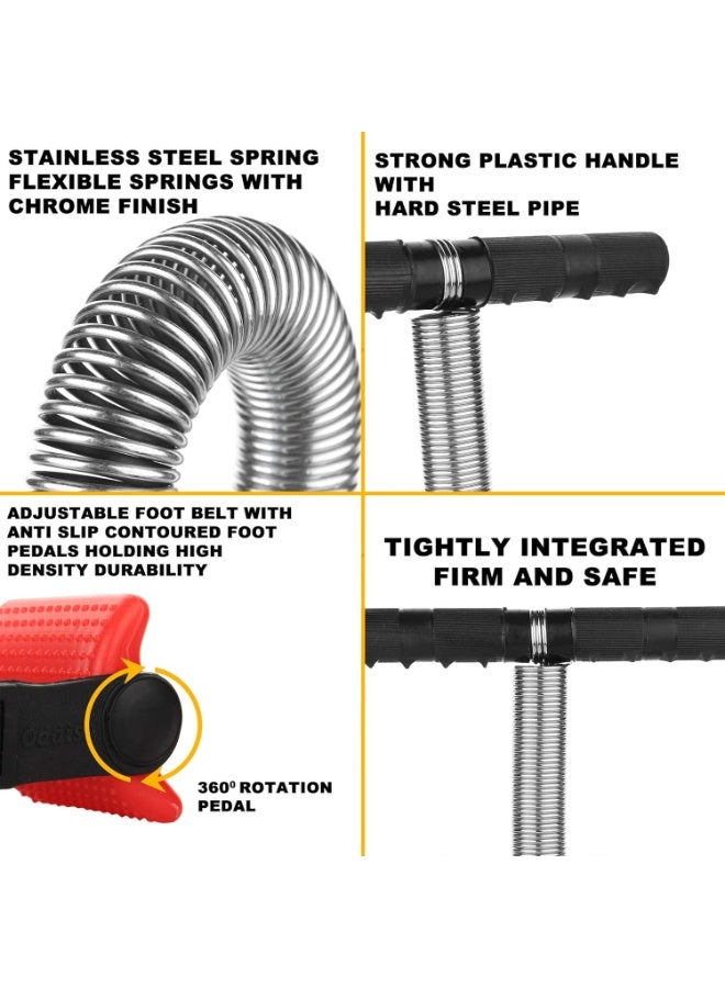 أداة تمارين مثالية للياقة البدنية، مزود بنابض ، مزود بدواسة قدم لشد عضلات البطن والساقين، ومشذب للبطن، ومعدات لبناء الأجسام، وصالة رياضية منزلية، وتدريب على تمارين الذراع والخصر والتخسيس - Image 4