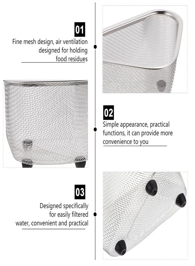 Shopsero Sink Corner Mesh Basket with Suction Cups, Metal Drain Storage Holder for Kitchen Sink - Image 2