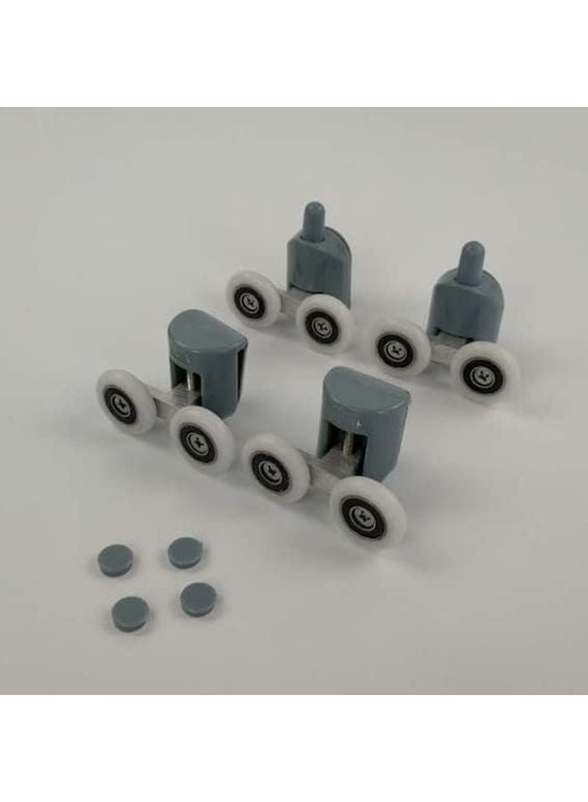 Zinc Alloy Shower Door Roller Wheel Pulley Bearing 19mm 2pcs Upper 2pcs Lower - Image 1