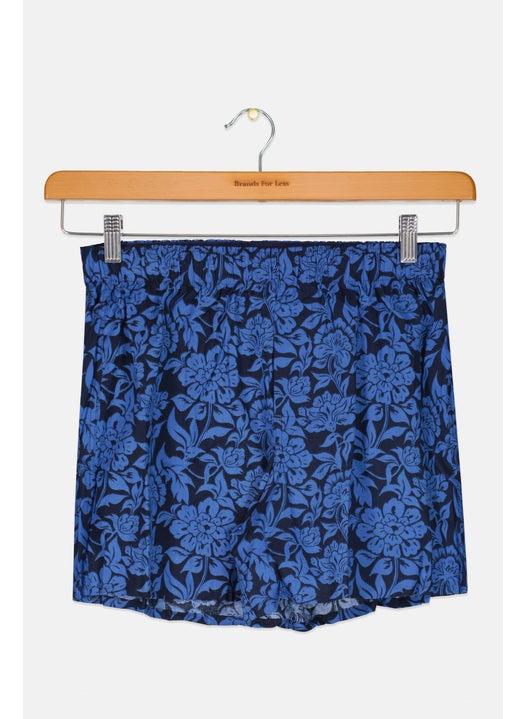 Men Floral Print Boxer, Blue