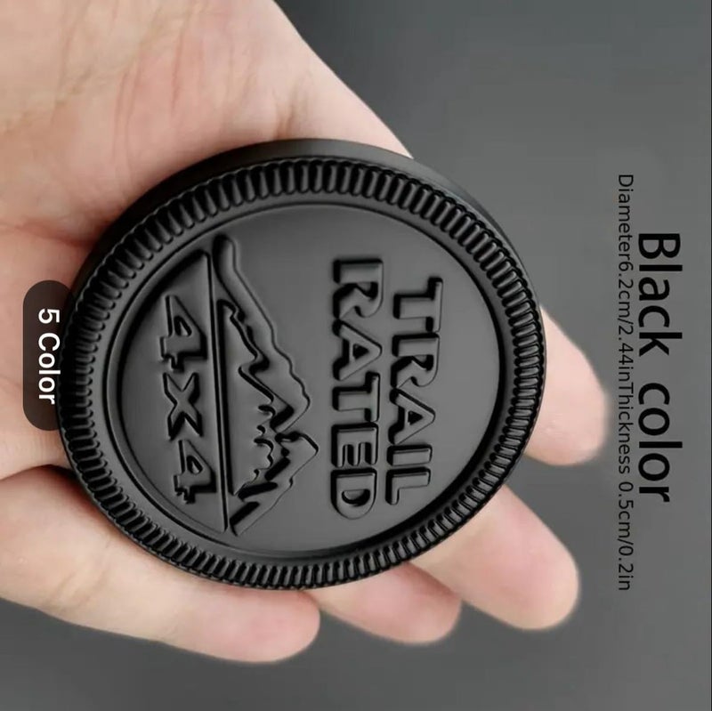 AUTO MT Black Trail Rated Badge Trail Rated 4x4 Logo 6 x 6 cm Car Bike Metal Trail Rated Badge Trail Rated 4x4 Logo Car Emblem 3D Badge Auto Racing Sport Sticker Decal - Image 4