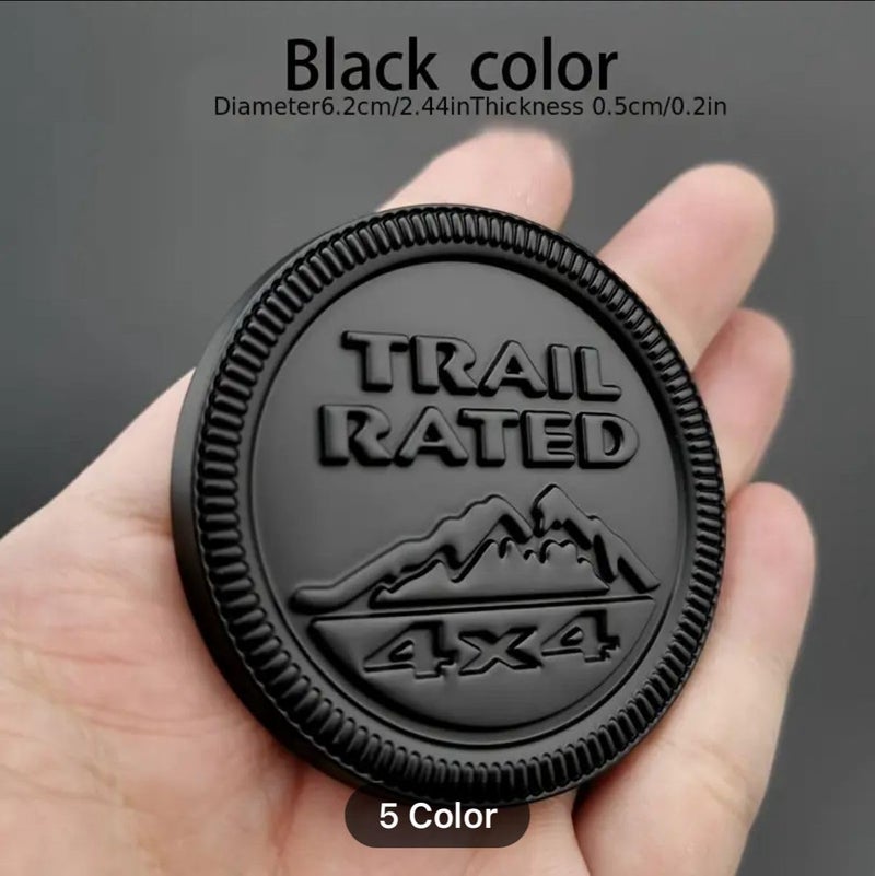 AUTO MT Black Trail Rated Badge Trail Rated 4x4 Logo 6 x 6 cm Car Bike Metal Trail Rated Badge Trail Rated 4x4 Logo Car Emblem 3D Badge Auto Racing Sport Sticker Decal - Image 2