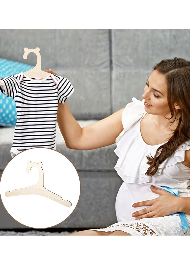 10 Pack 9inch Cute Baby Hanger with Bear Ears Non Slip Wooden Children's Hanger Newborn Hangers for Baby Kids Toddler Coat Clothes - Image 5