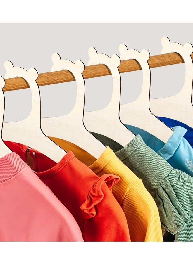 10 Pack 9inch Cute Baby Hanger with Bear Ears Non Slip Wooden Children's Hanger Newborn Hangers for Baby Kids Toddler Coat Clothes - Image 4
