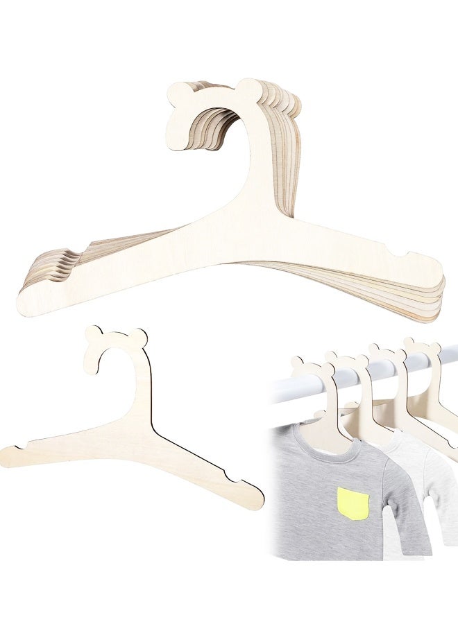 10 Pack 9inch Cute Baby Hanger with Bear Ears Non Slip Wooden Children's Hanger Newborn Hangers for Baby Kids Toddler Coat Clothes - Image 1