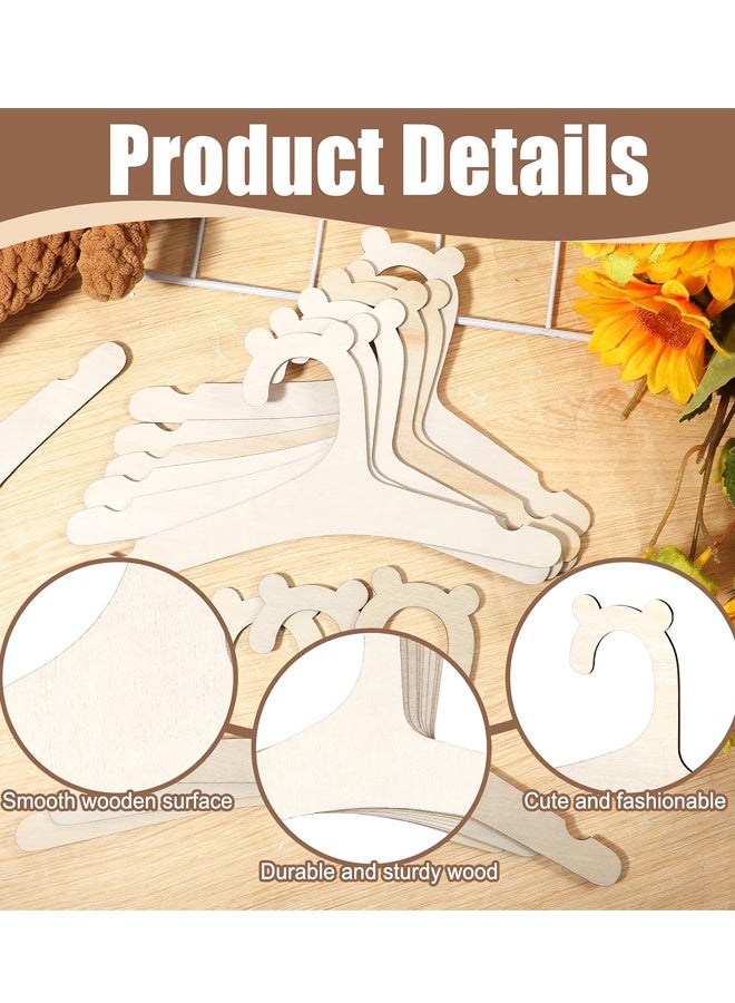 10 Pack 9inch Cute Baby Hanger with Bear Ears Non Slip Wooden Children's Hanger Newborn Hangers for Baby Kids Toddler Coat Clothes - Image 3